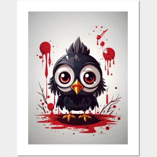 Cute Halloween Crow Posters and Art